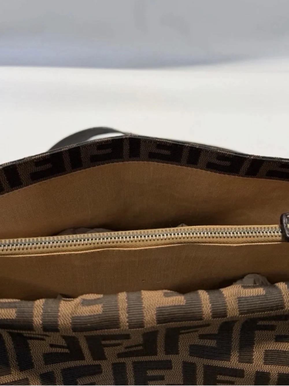 Fendi Brown Zucca Logo Messenger Bag